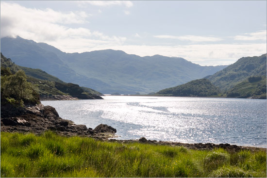 Diamonds on Loch Hourn — an evening view from Runeval